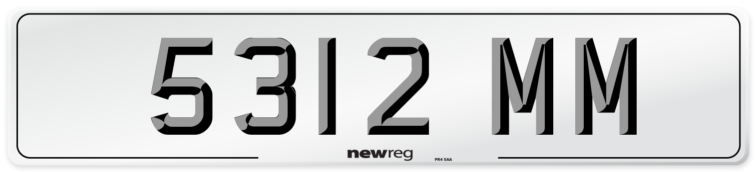 5312 MM Number Plate from New Reg